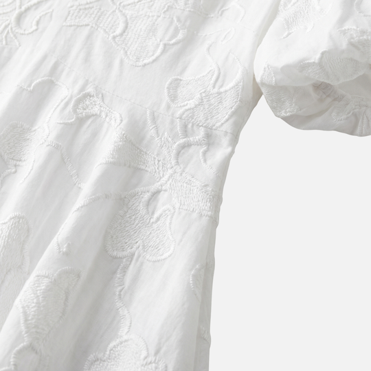 Lightweight Summer Dress with Puff Sleeves for Women