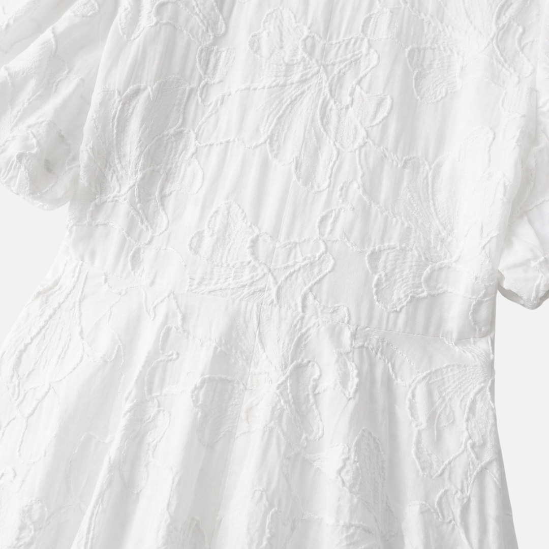 Lightweight Summer Dress with Puff Sleeves for Women