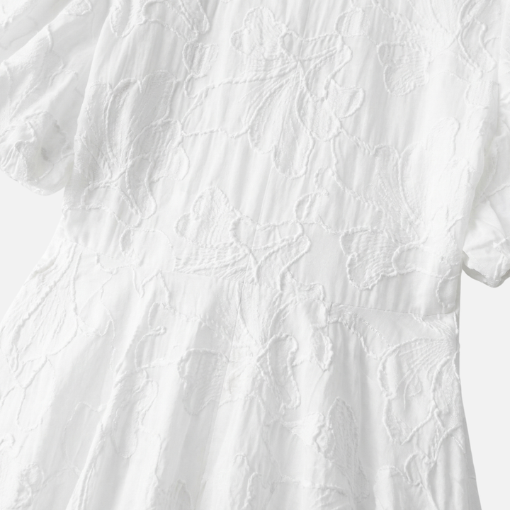 Lightweight Summer Dress with Puff Sleeves for Women