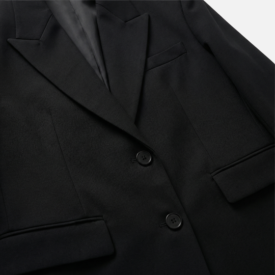 Oversized Blazer with Classic Lapels and Front Pockets for Women