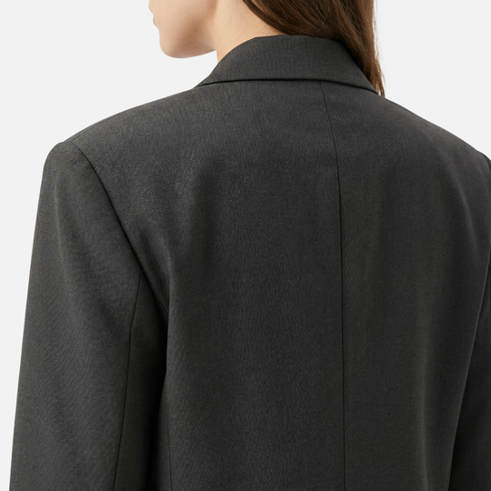 Oversized Blazer with Classic Lapels and Front Pockets for Women