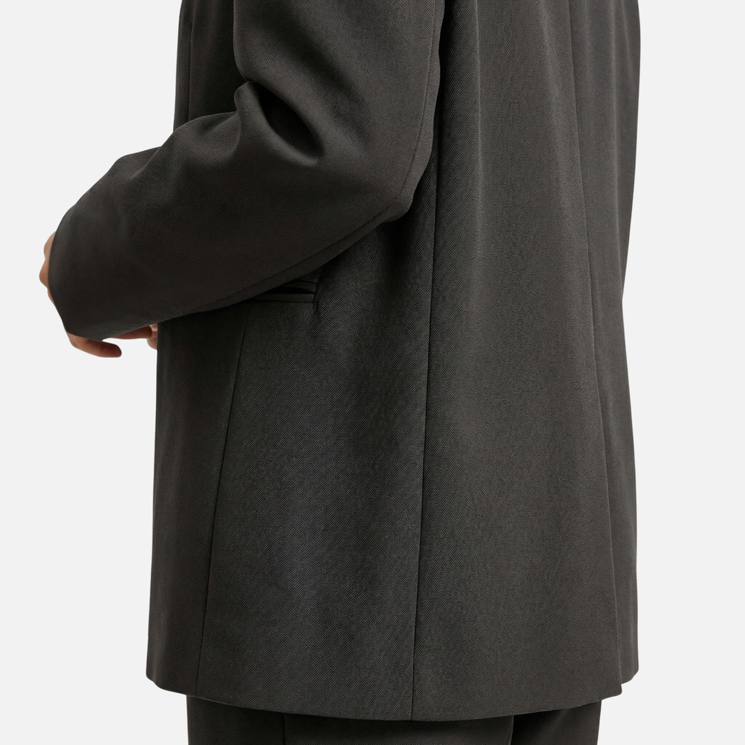 Oversized Blazer with Classic Lapels and Front Pockets for Women