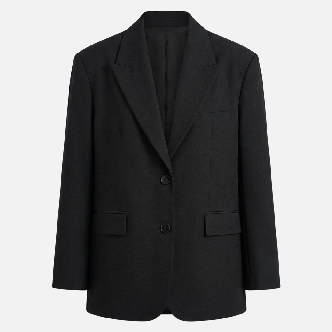Oversized Blazer with Classic Lapels and Front Pockets for Women