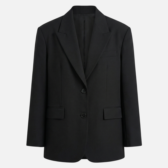 Oversized Blazer with Classic Lapels and Front Pockets for Women
