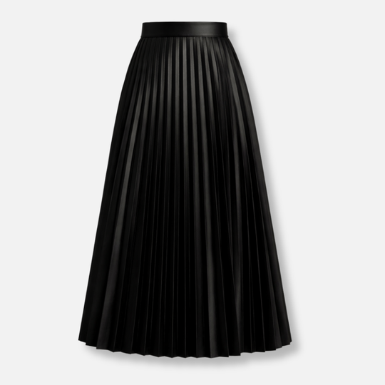 Pleated Midi Skirt with High Waist for Women