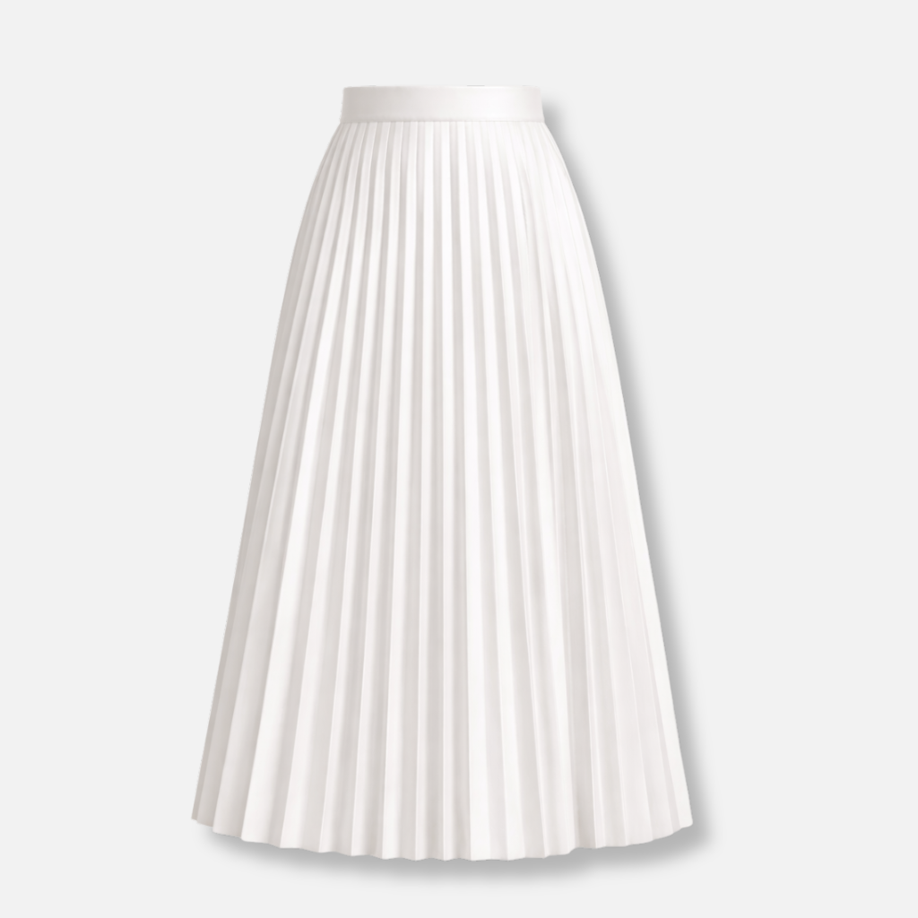 Pleated Midi Skirt with High Waist for Women