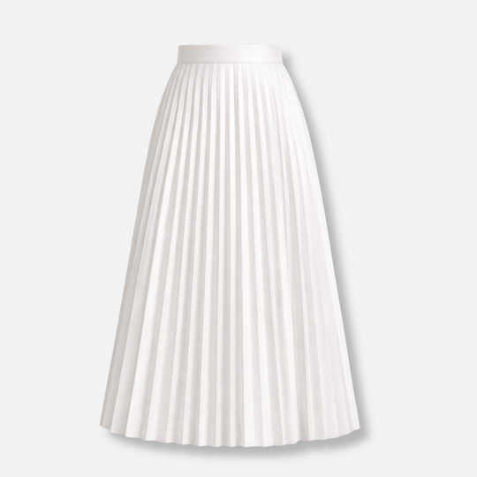 Pleated Midi Skirt with High Waist for Women