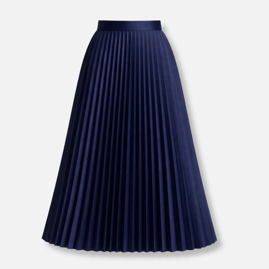 Pleated Midi Skirt with High Waist for Women
