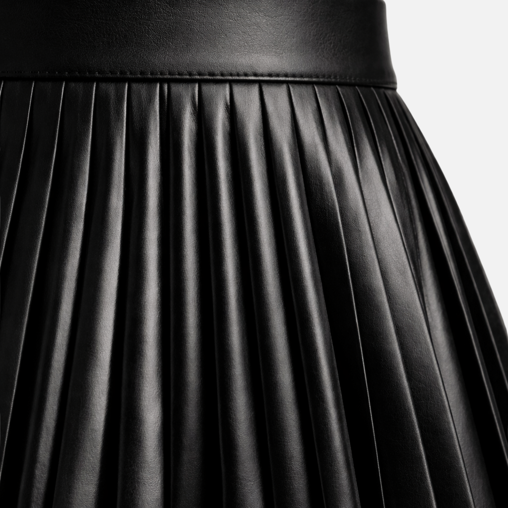 Pleated Midi Skirt with High Waist for Women