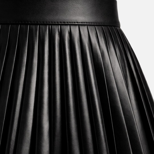 Pleated Midi Skirt with High Waist for Women
