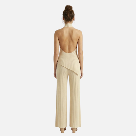 Pleated Set with Halter Neckline for Women