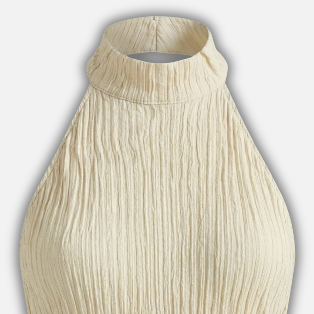 Pleated Set with Halter Neckline for Women