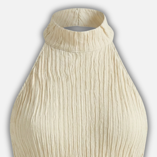 Pleated Set with Halter Neckline for Women