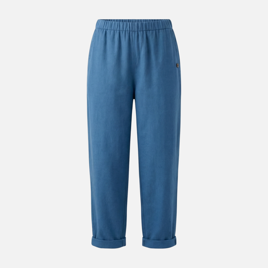 Relaxed Linen Summer Pants with Elastic Waistband for Women