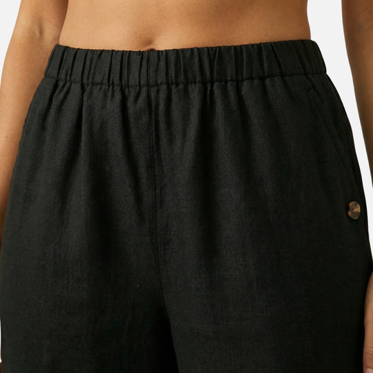 Relaxed Linen Summer Pants with Elastic Waistband for Women