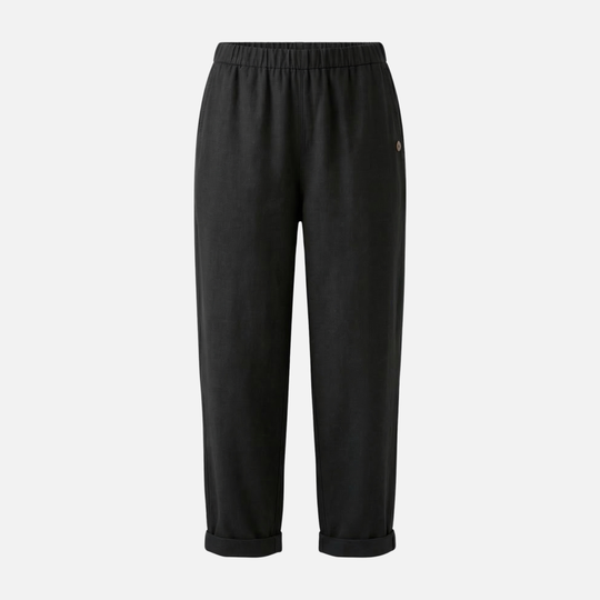 Relaxed Linen Summer Pants with Elastic Waistband for Women