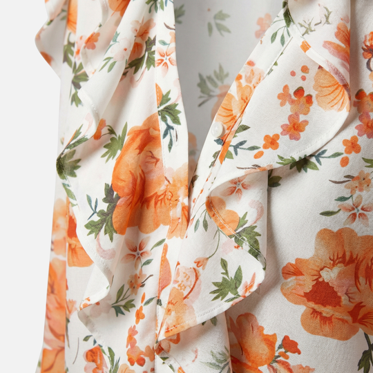 Ruffled Blouse with V-Neck for Women