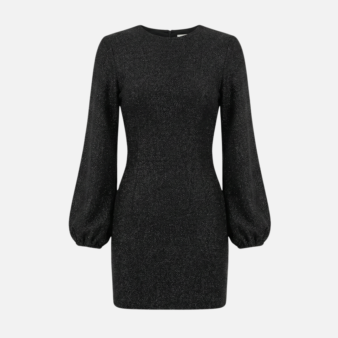 Sequined Mini Dress with Flaring Long Sleeves for Women