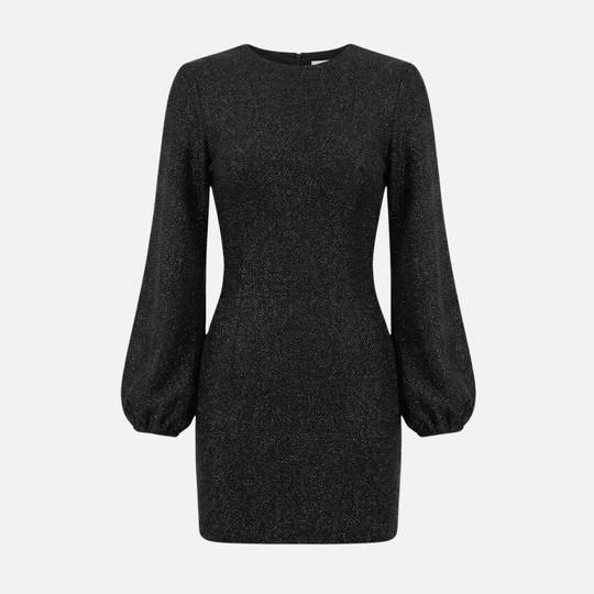 Sequined Mini Dress with Flaring Long Sleeves for Women