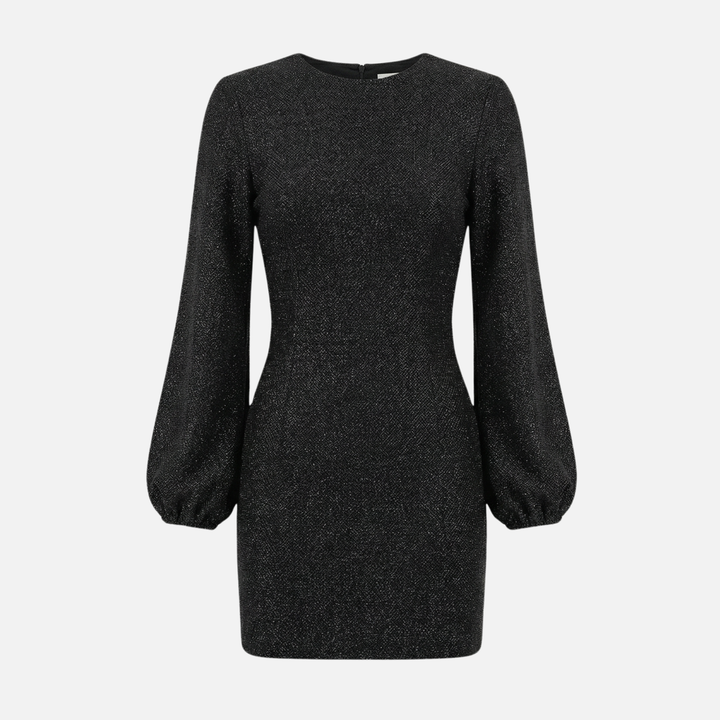 Sequined Mini Dress with Flaring Long Sleeves for Women
