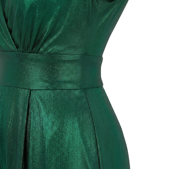 Shiny Finish Jumpsuit with Wide Legs for Women