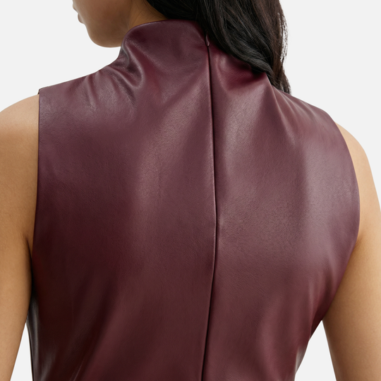 Sleek High-Neck Tank Top with Draped Fabric for Women