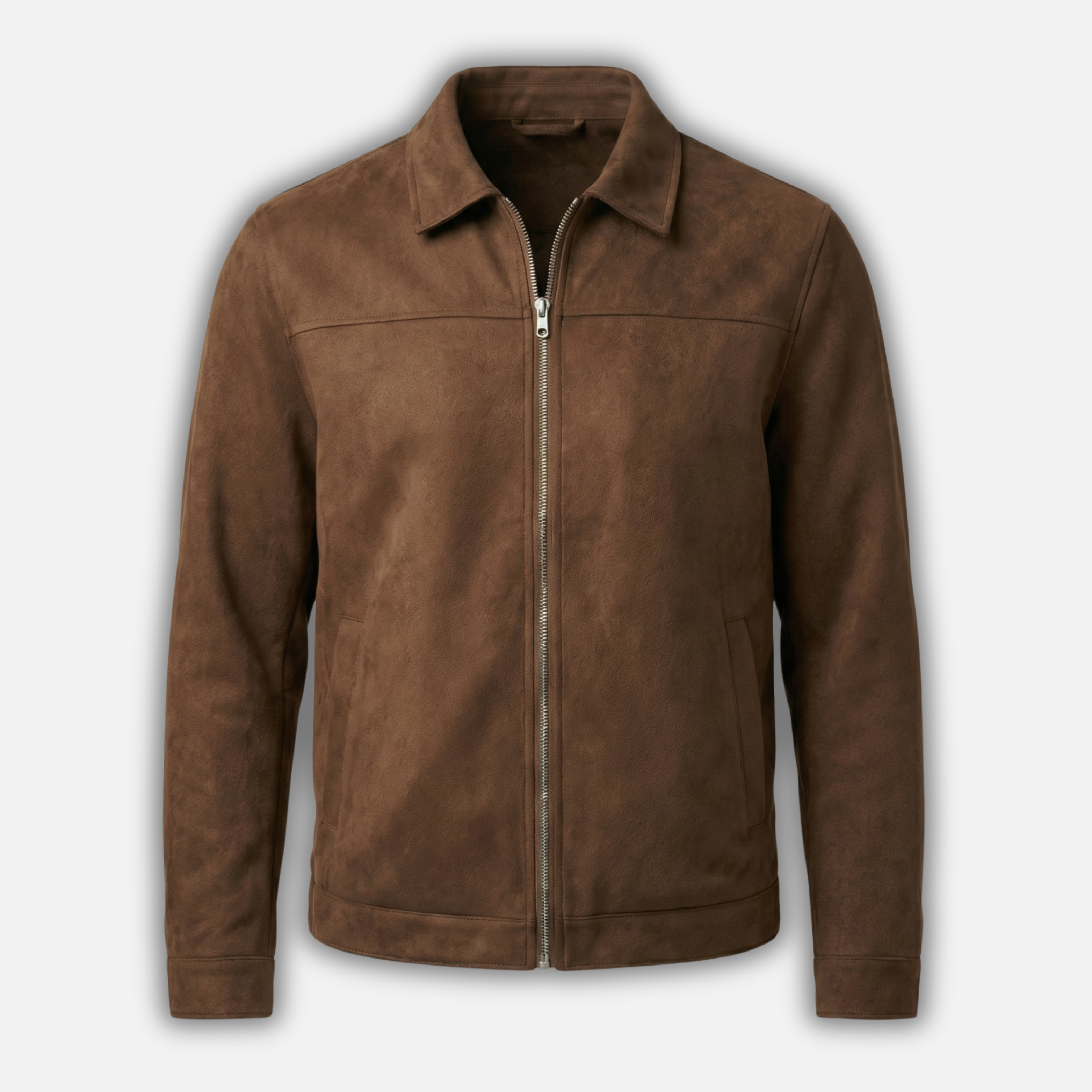 Sleek Jacket with Zipper Closure and Collar for Men