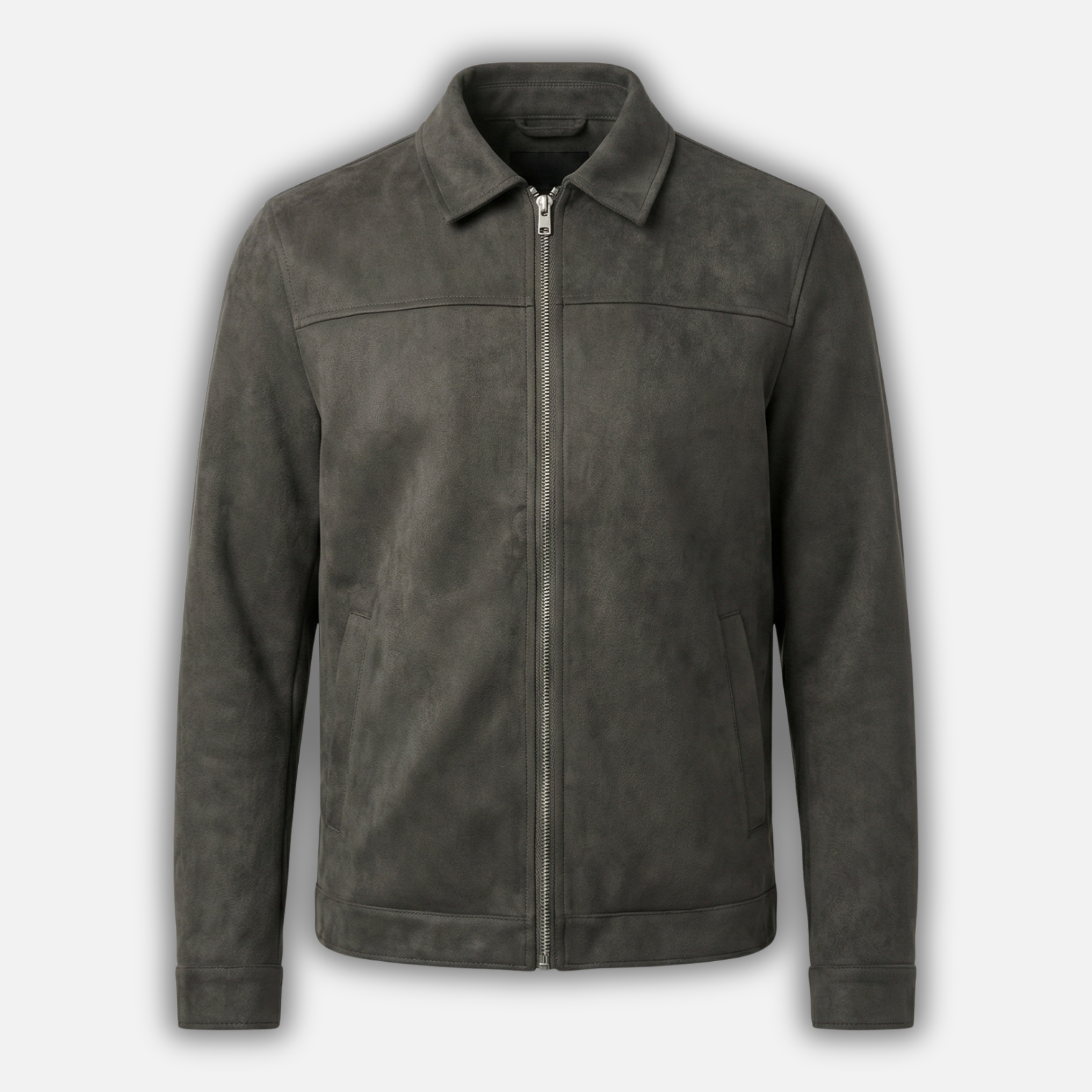 Sleek Jacket with Zipper Closure and Collar for Men