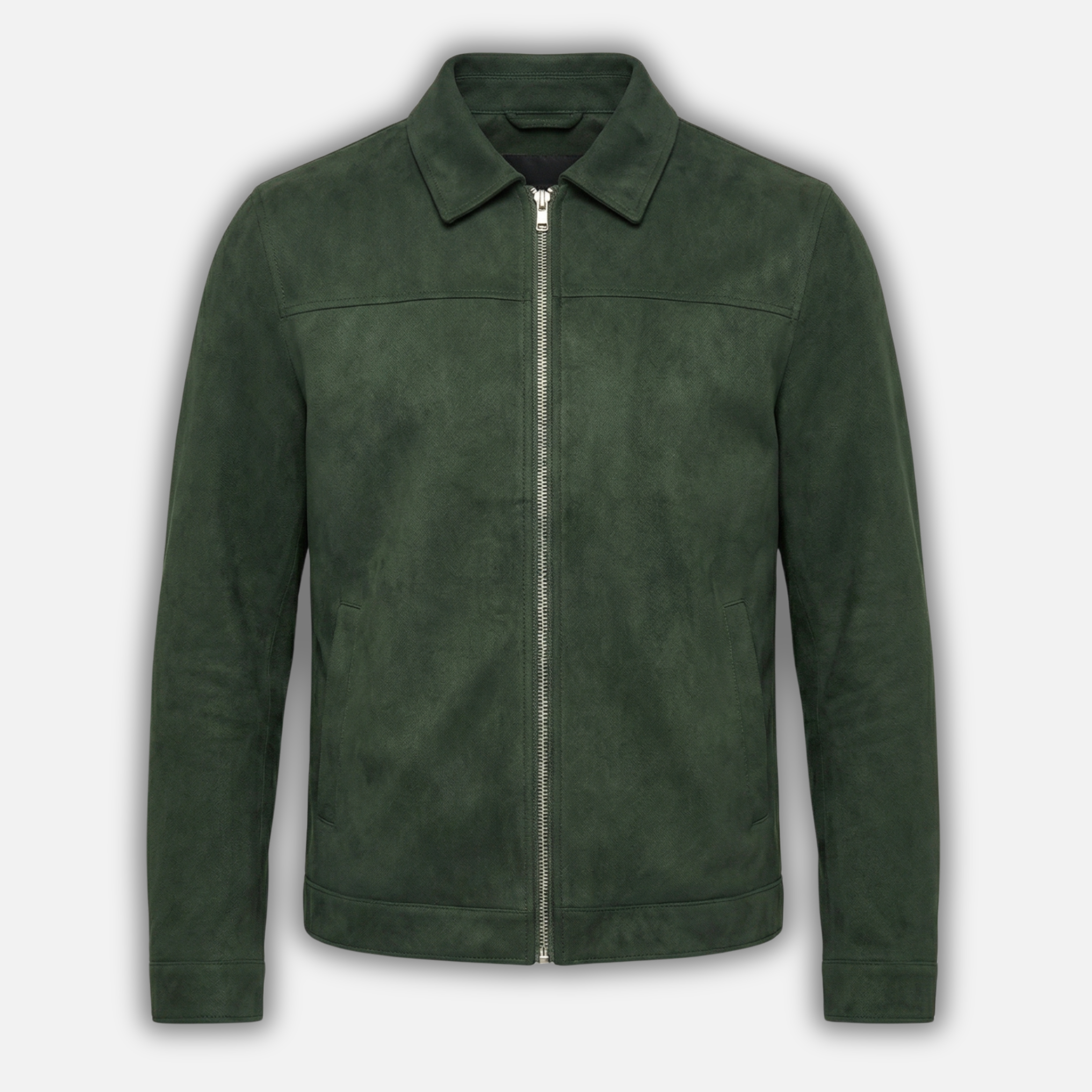 Sleek Jacket with Zipper Closure and Collar for Men