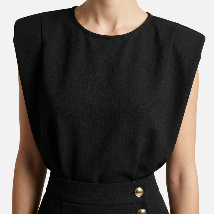 Sleeveless Midi Dress with Side Button Detail for Women