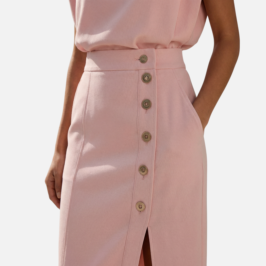 Sleeveless Midi Dress with Side Button Detail for Women