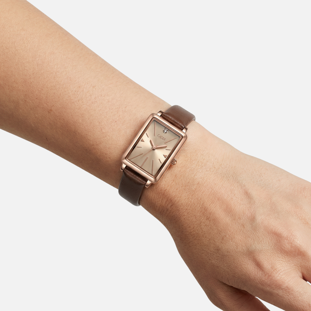 Small Rectangular Wristwatch with Adjustable Buckle for Men & Women