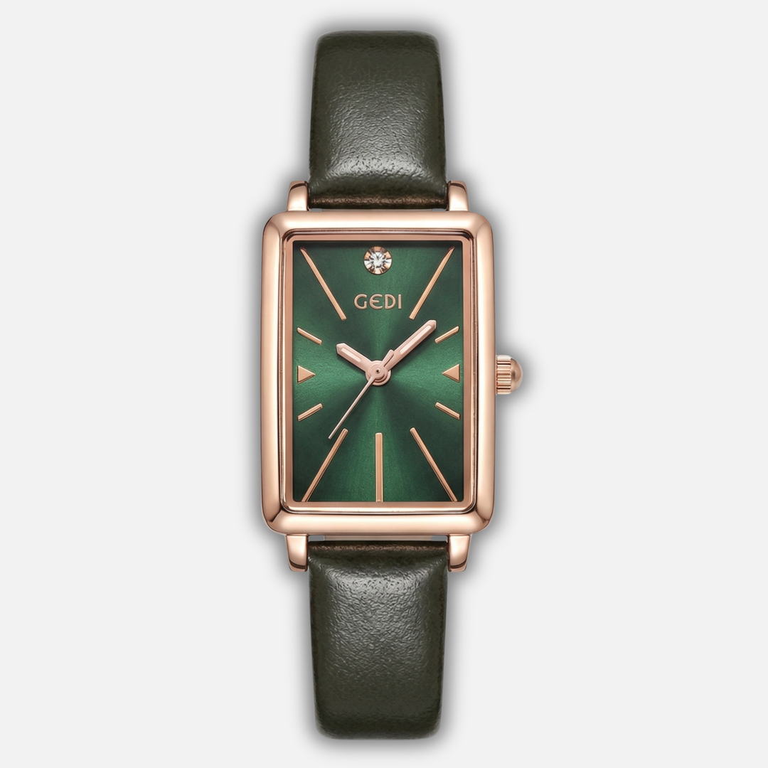 Small Rectangular Wristwatch with Adjustable Buckle for Men & Women