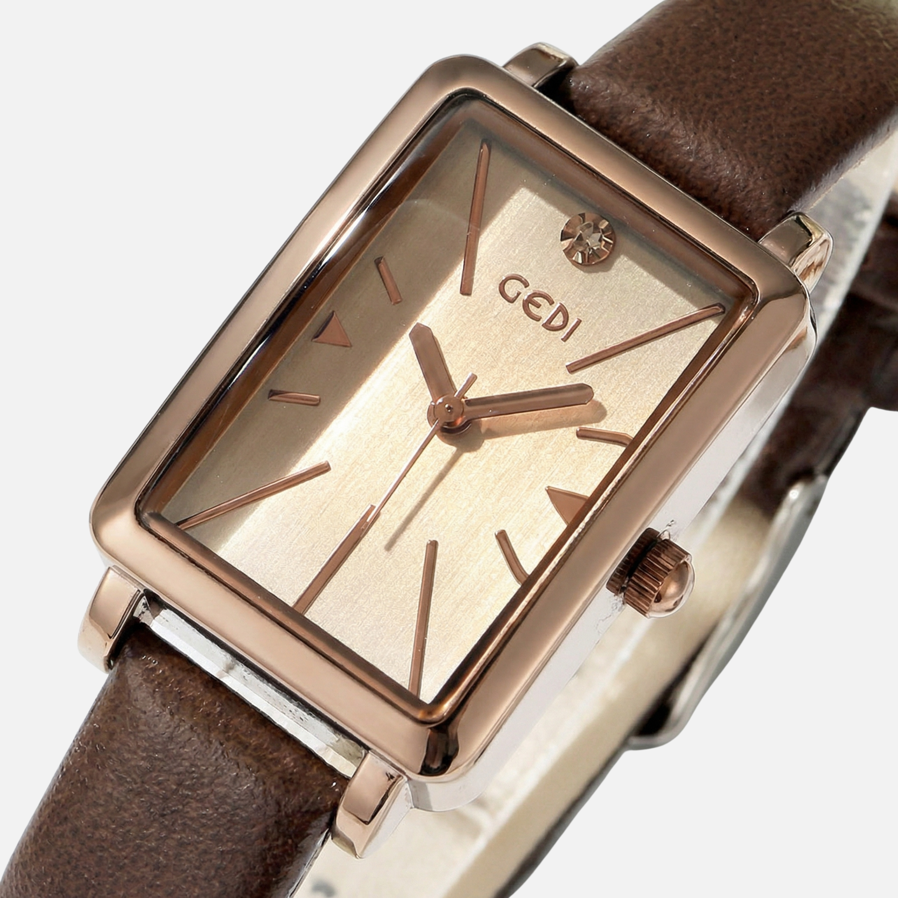 Small Rectangular Wristwatch with Adjustable Buckle for Men & Women