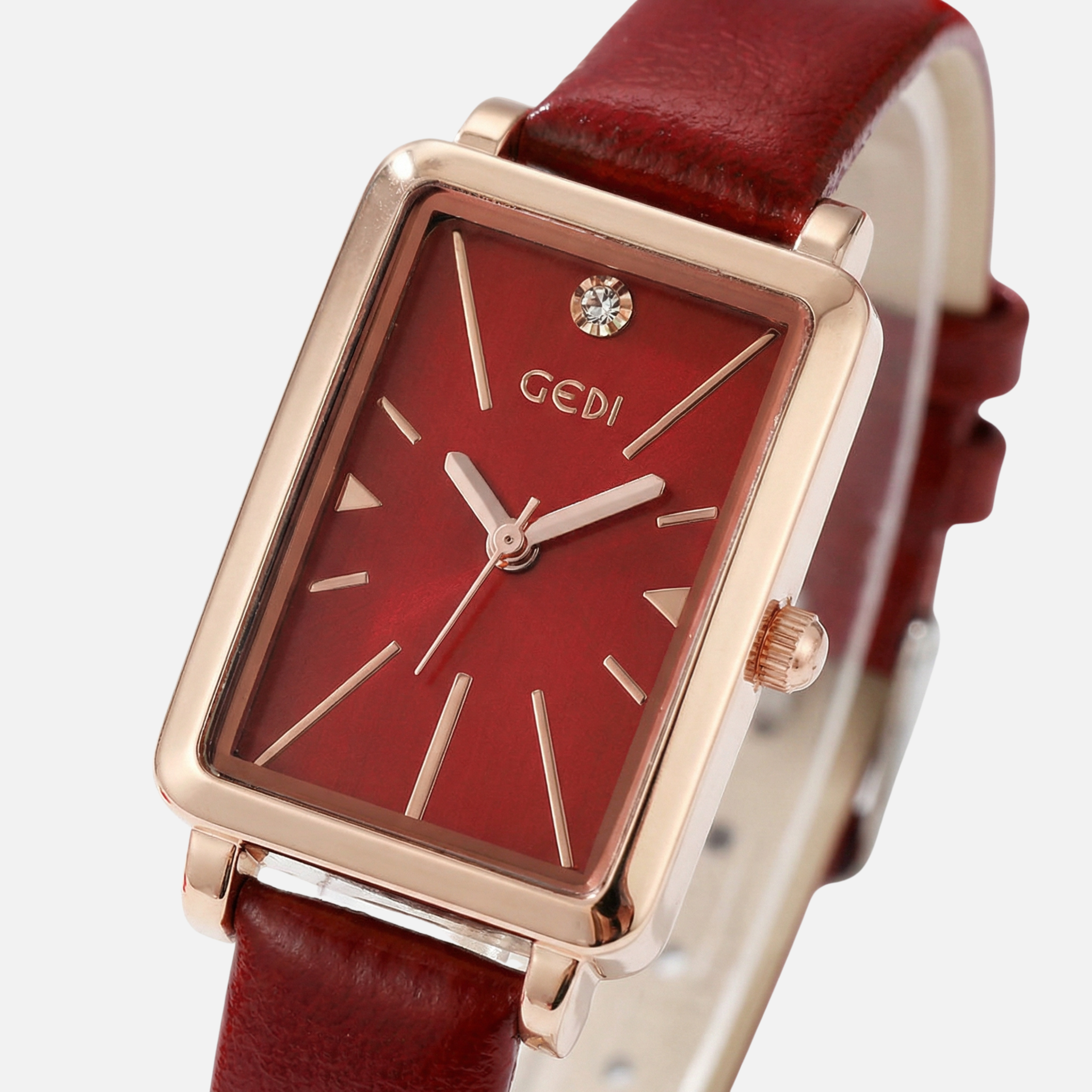 Small Rectangular Wristwatch with Adjustable Buckle for Men & Women
