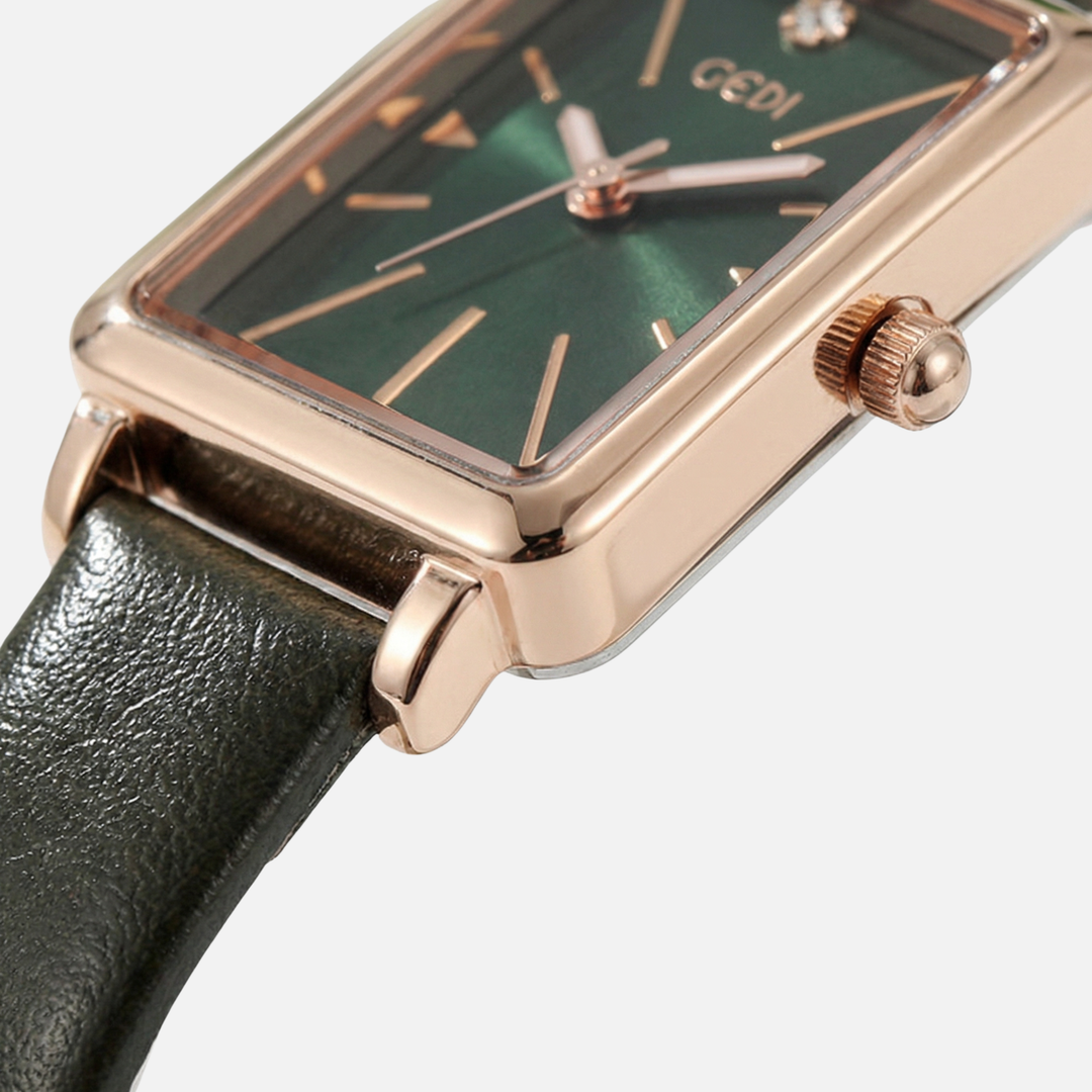Small Rectangular Wristwatch with Adjustable Buckle for Men & Women