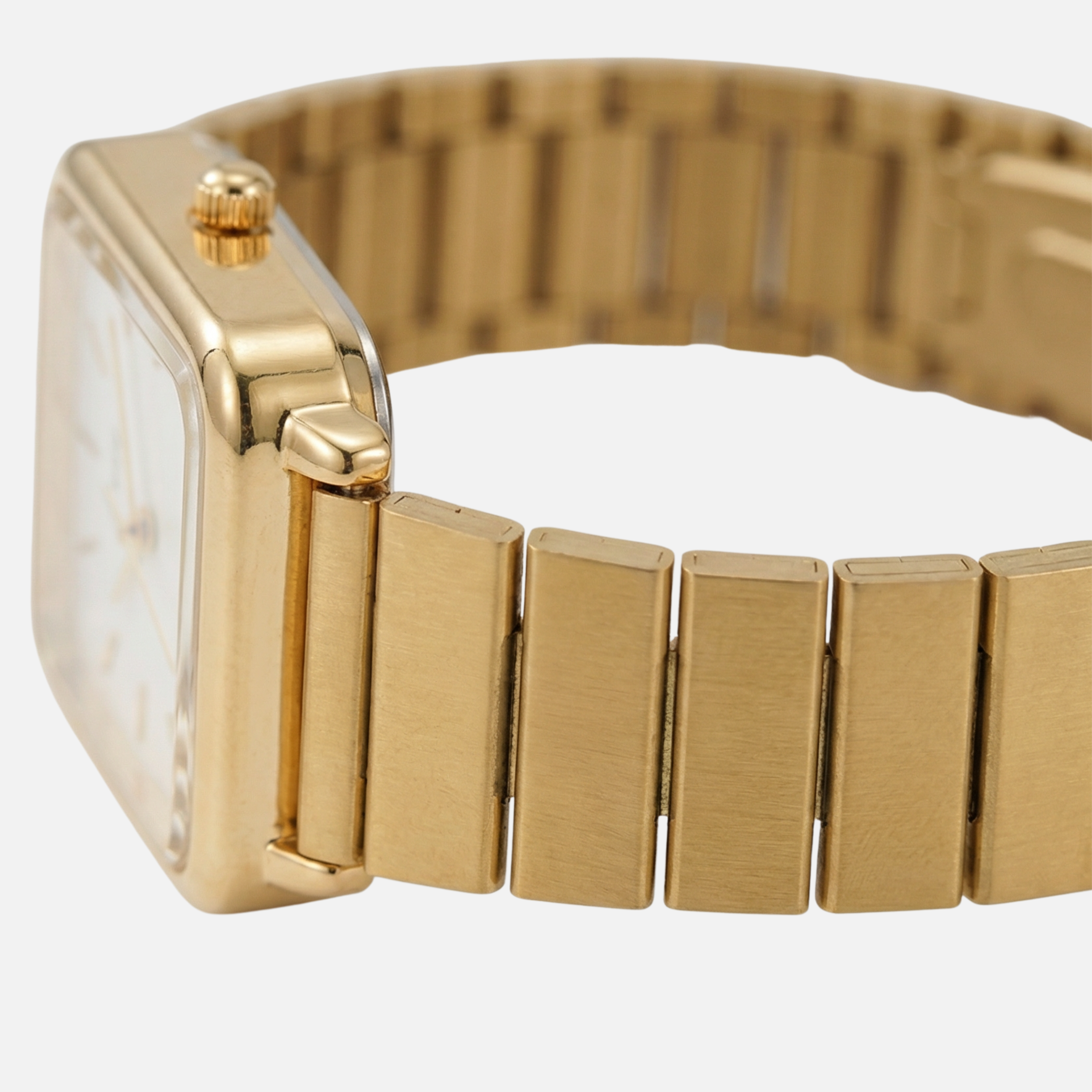 Square Dial Watch with Stainless Steel Strap for Women