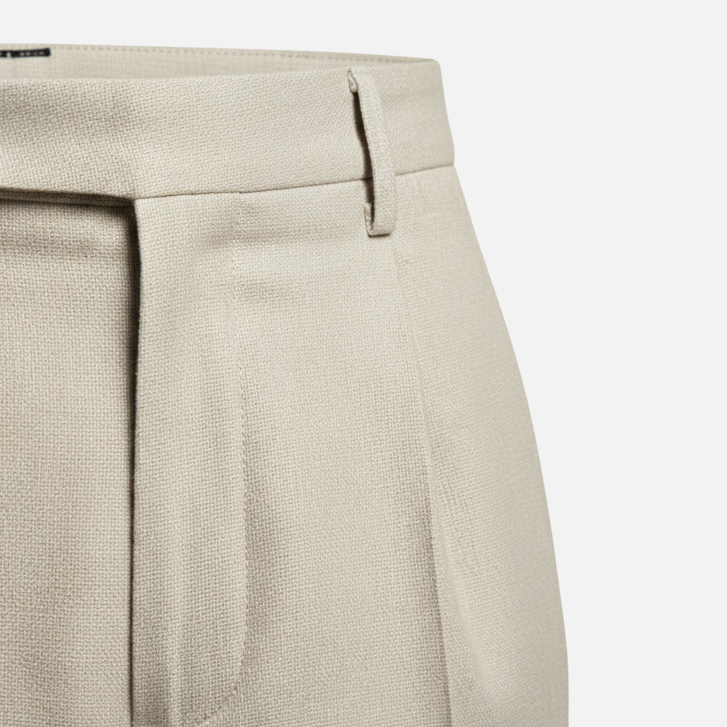 Straight Cut Suit Trousers with Subtle Pinstripe Pattern for Men