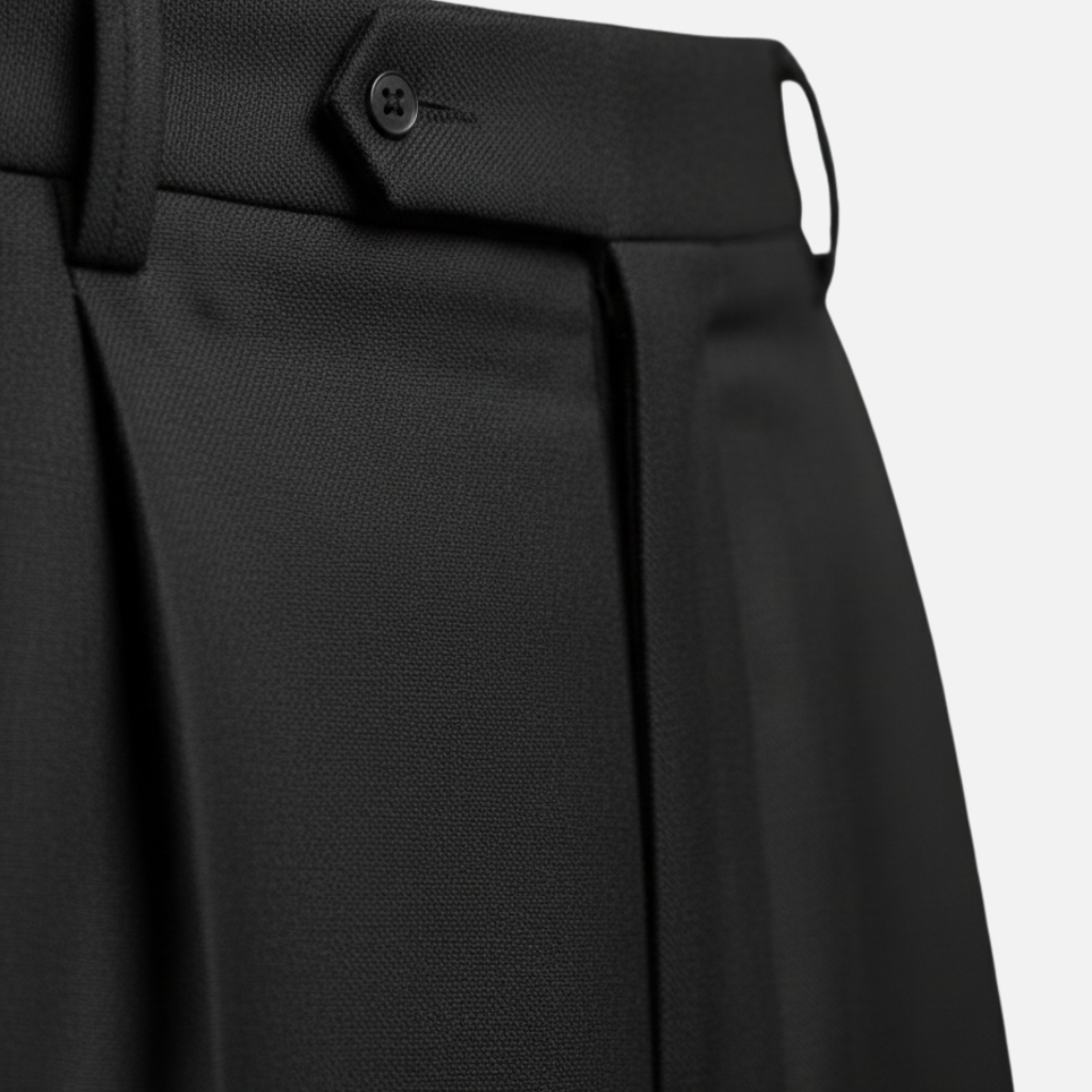 Straight Cut Suit Trousers with Subtle Pinstripe Pattern for Men