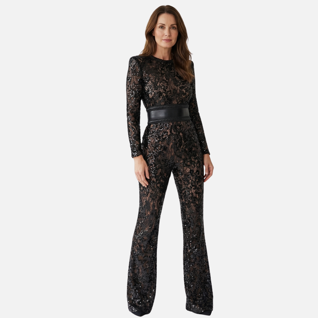 Stretchy Bodysuit with Round Neckline for Women