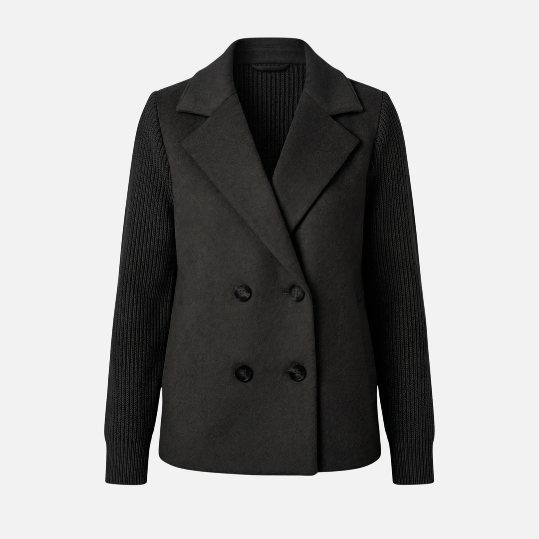 Structured Blazer with Knit Sleeves for Women