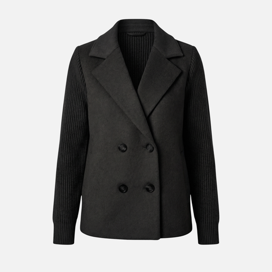 Structured Blazer with Knit Sleeves for Women