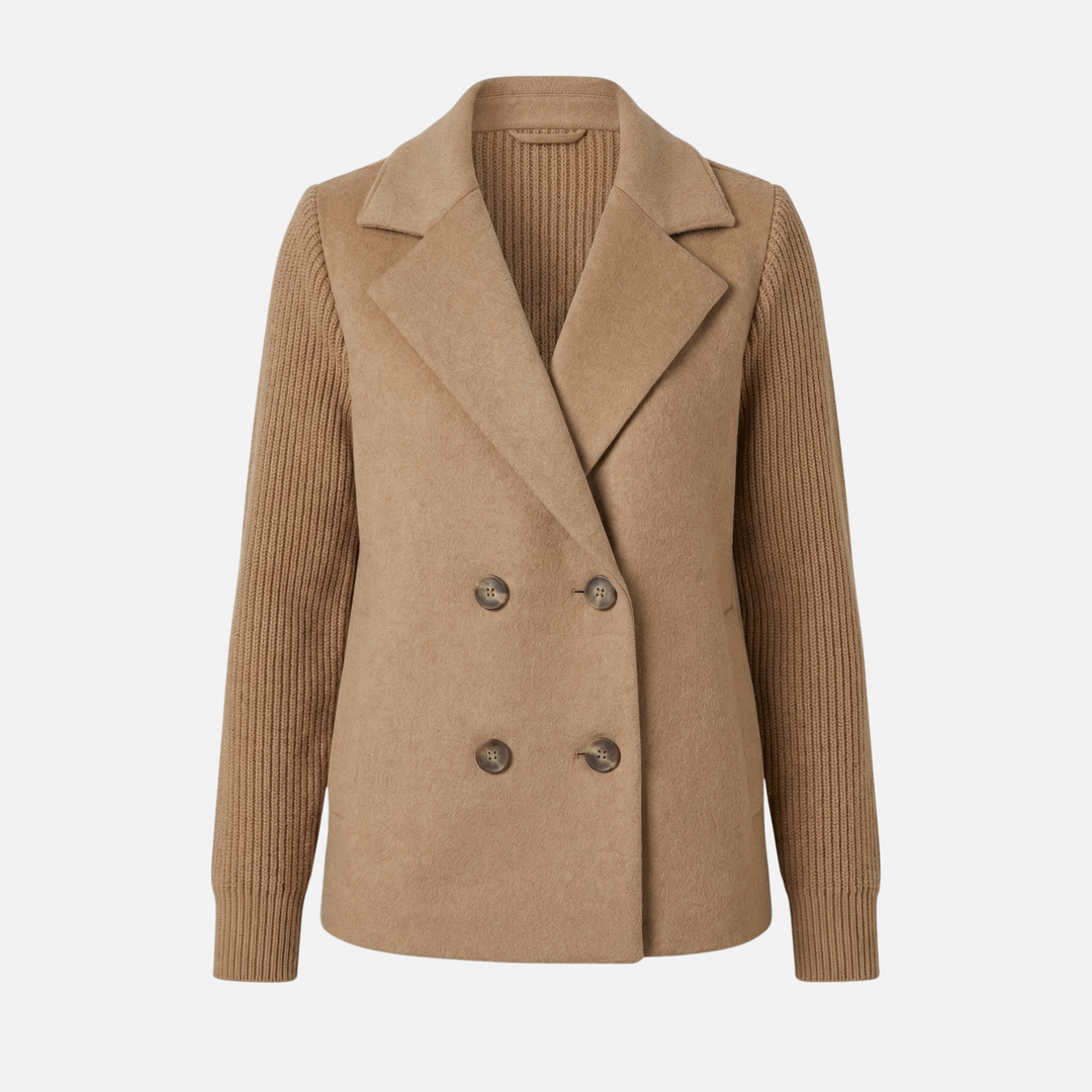 Structured Blazer with Knit Sleeves for Women