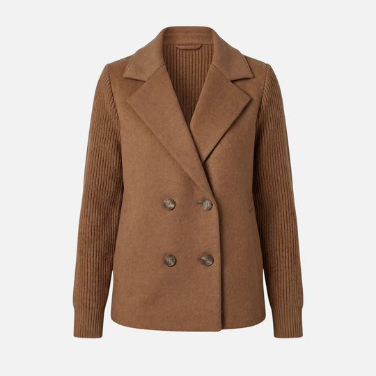 Structured Blazer with Knit Sleeves for Women