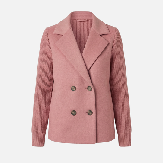 Structured Blazer with Knit Sleeves for Women