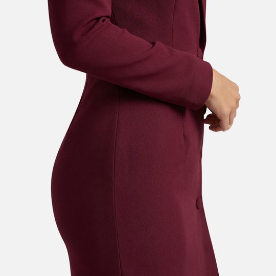 Structured Midi Dress with Tonal Buttons for Women