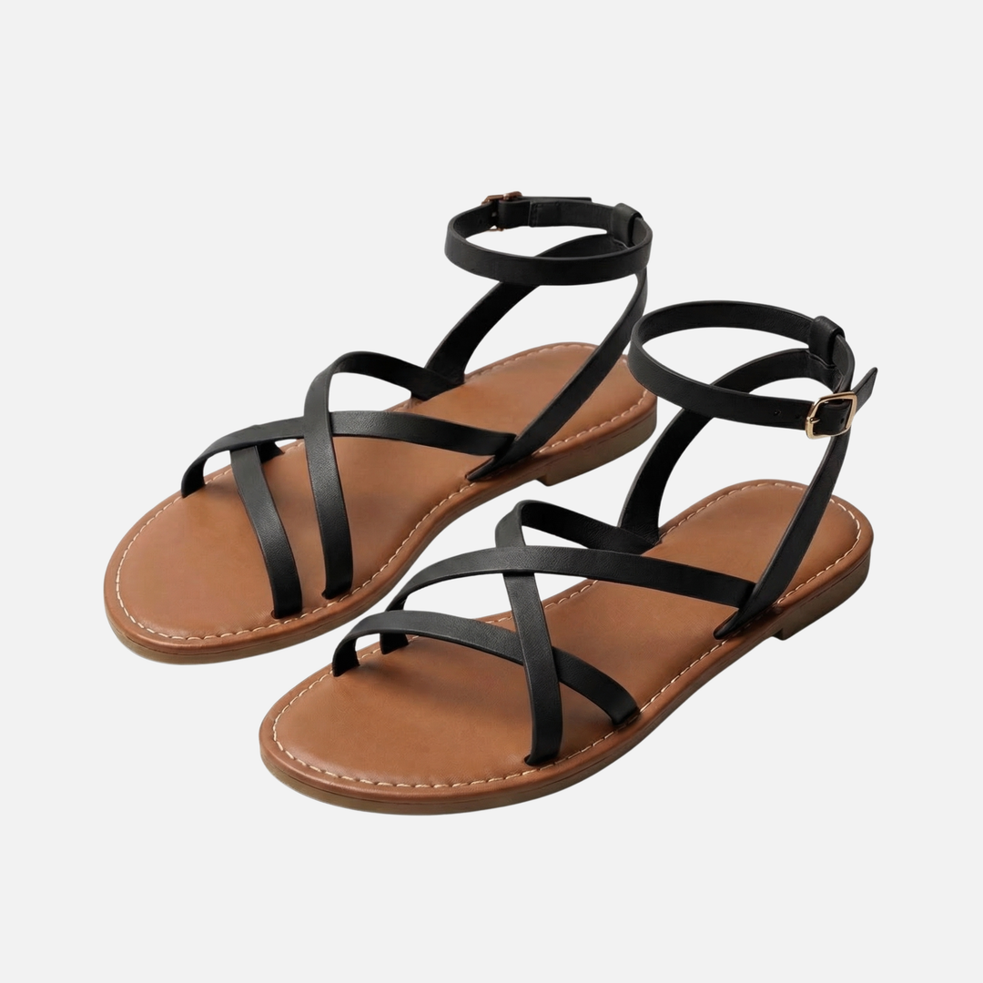 Summer Casual Strappy Sandals with Ankle Buckle for Women