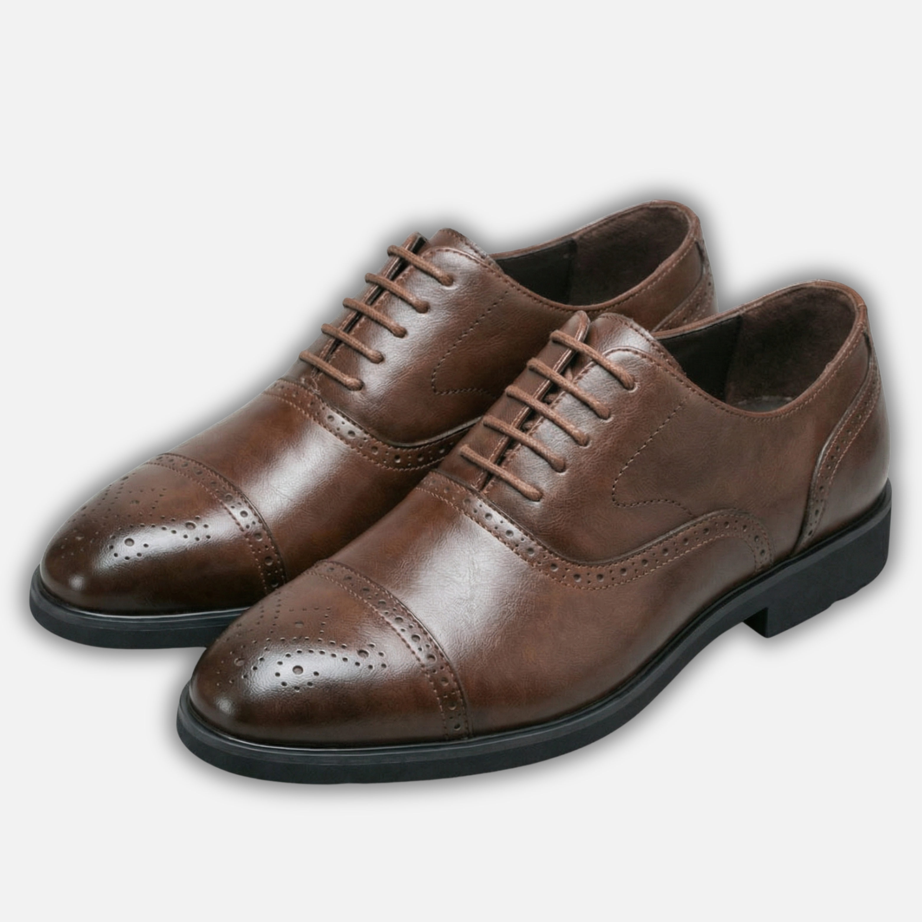 Men’s Brogue-Detail Formal Shoes with Perforated Toe Cap