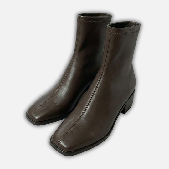 Women’s Square-Toe Ankle Boots with Side Zipper