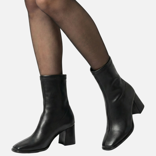 Women’s Square-Toe Ankle Boots with Side Zipper